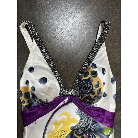 LA FEMME GOWN DRESS PRINTED BEADED MAXI LONG ~6~FABULOUS - Picture 9 of 9